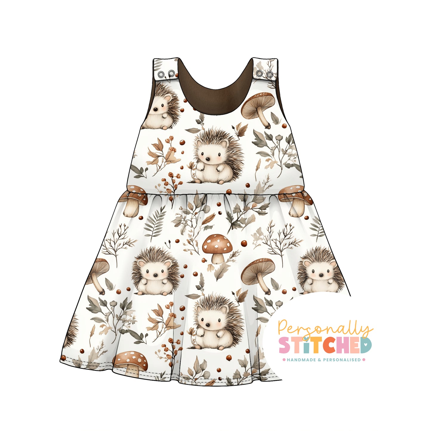 Exclusive Hedgehog Print French Terry Blossom Dress