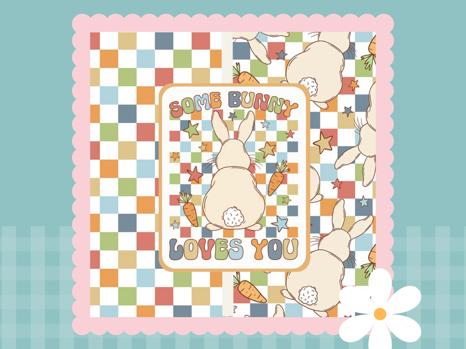 Some Bunny Loves You Muted Checks