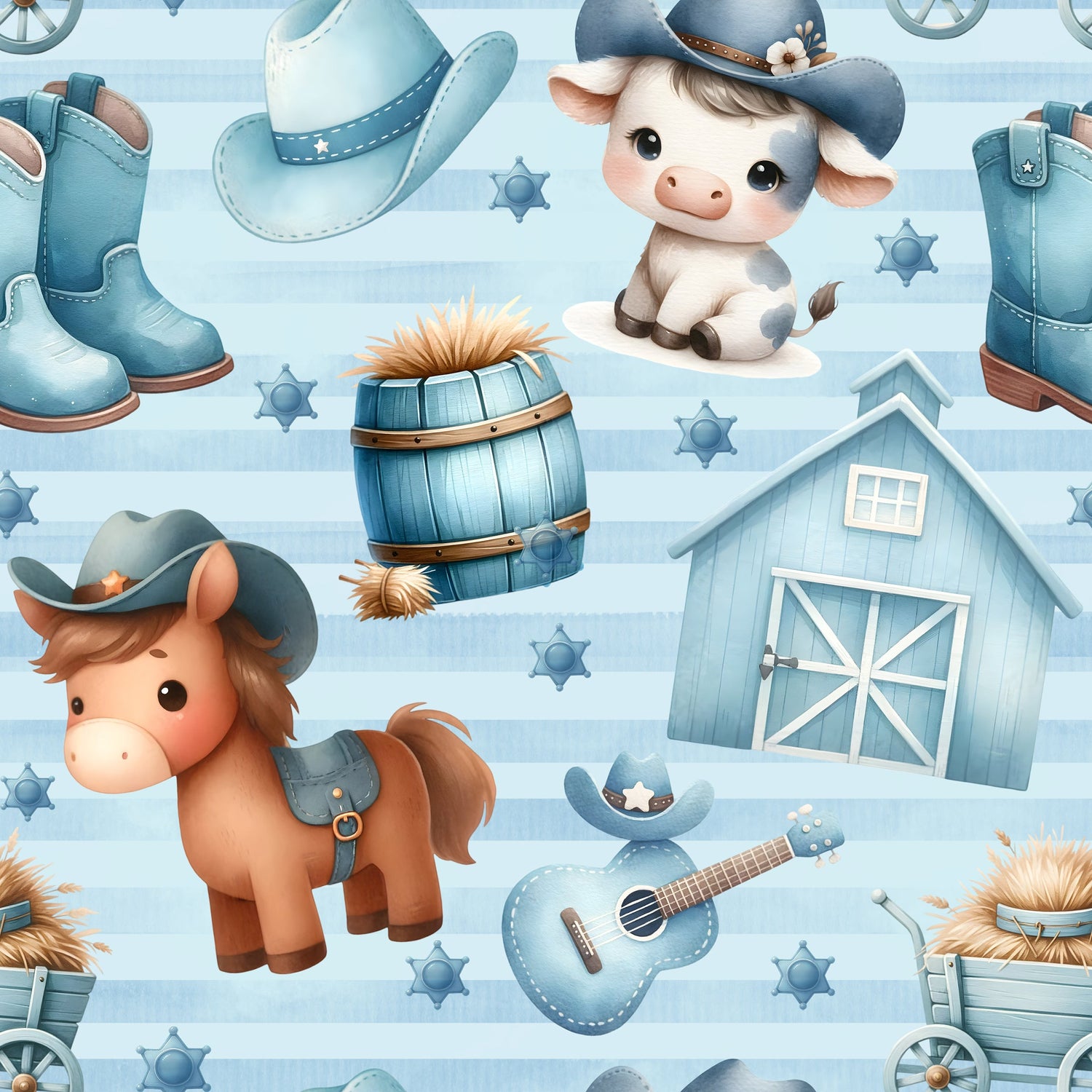 Cartoon Western | Blue