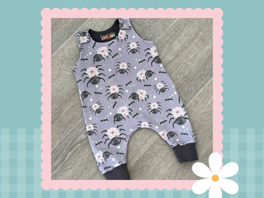 Handmade Floral Spiders Print Playful Romper