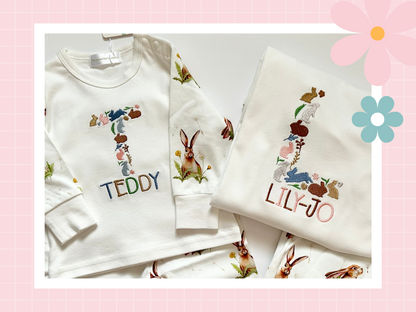 Personalised Hare & The Dandelion Lounge Set | Embroidered