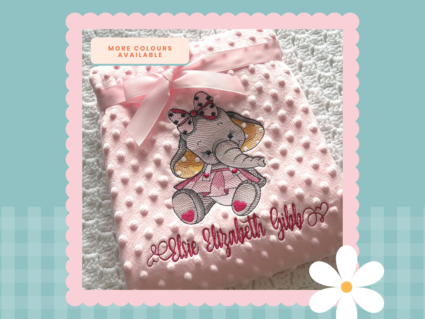 Dimple Fleece Blanket ✭ Girl Elephant Design