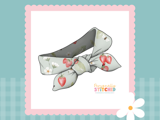 Strawberry Meadow Print Tiny Knot Headband