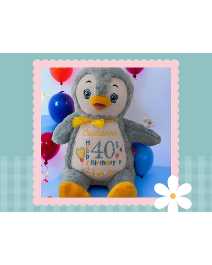 Puddles Blue Penguin | Official Cubbie Soft Toy | Personalised