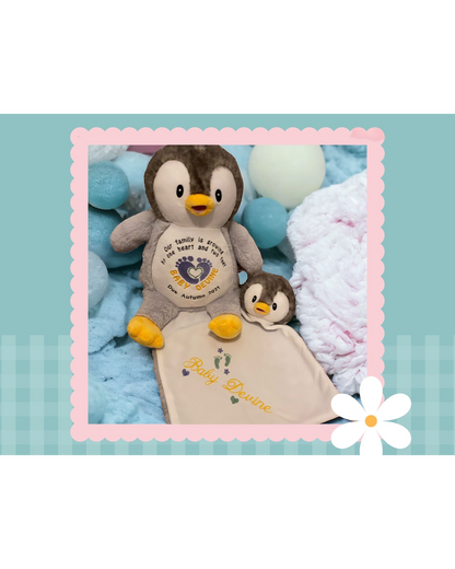Bingle Grey Penguin | Official Cubbie Soft Toy | Personalised