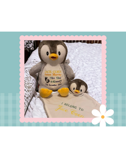 Bingle Grey Penguin | Official Cubbie Soft Toy | Personalised