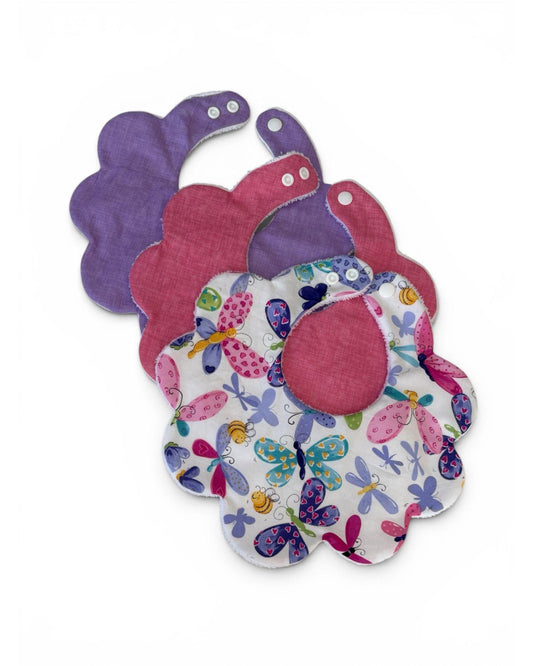 The Butterfly Scallop Bib — Summer Butterflies Collection