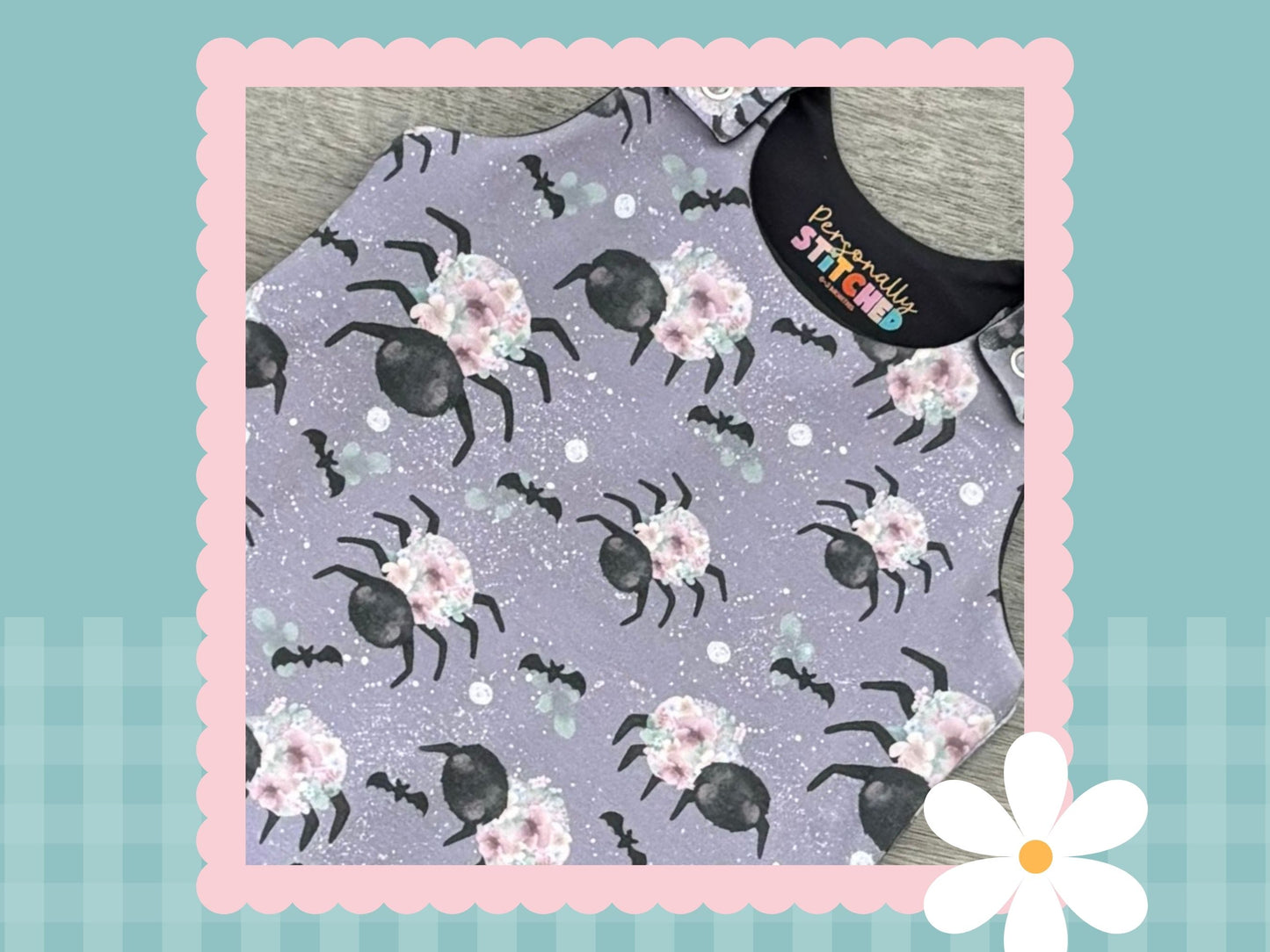 Handmade Floral Spiders Print Playful Romper