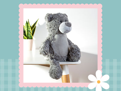 Personalised Grey Tummi Bear | Embroidered