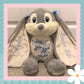 'Harvey' Grey Personalised Bunny