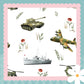 Vintage Military Print French Terry Blossom Dress (Handmade To Order)