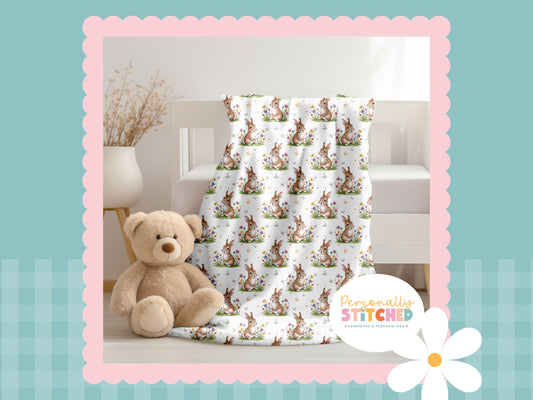 Exclusive Colour Cutie Rabbit Print Handmade Baby Blanket