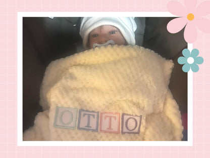 Personalised Baby Blocks Blanket | Embroidered