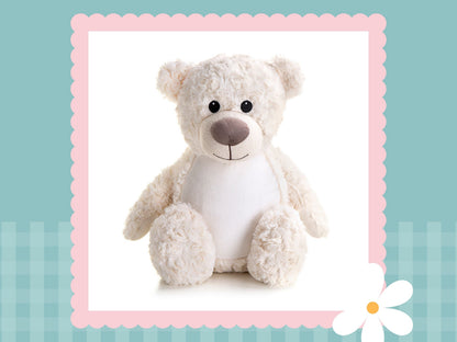 Personalised Cream Tummi Bear | Embroidered