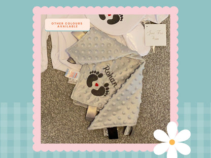 Embroidered Taggie comforters | Personalised