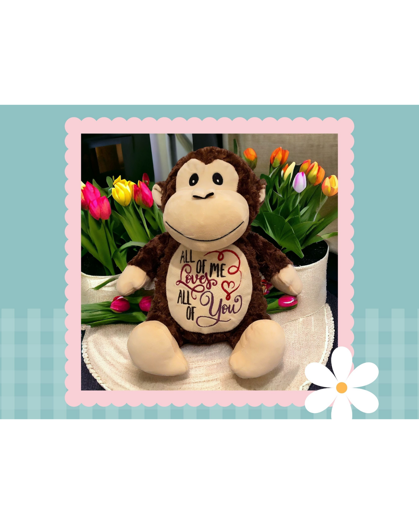 Huggles Brown Monkey | Official Cubbie Soft Toy | Personalised