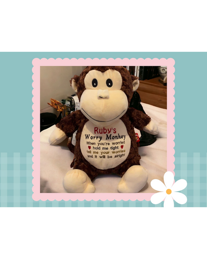Huggles Brown Monkey | Official Cubbie Soft Toy | Personalised