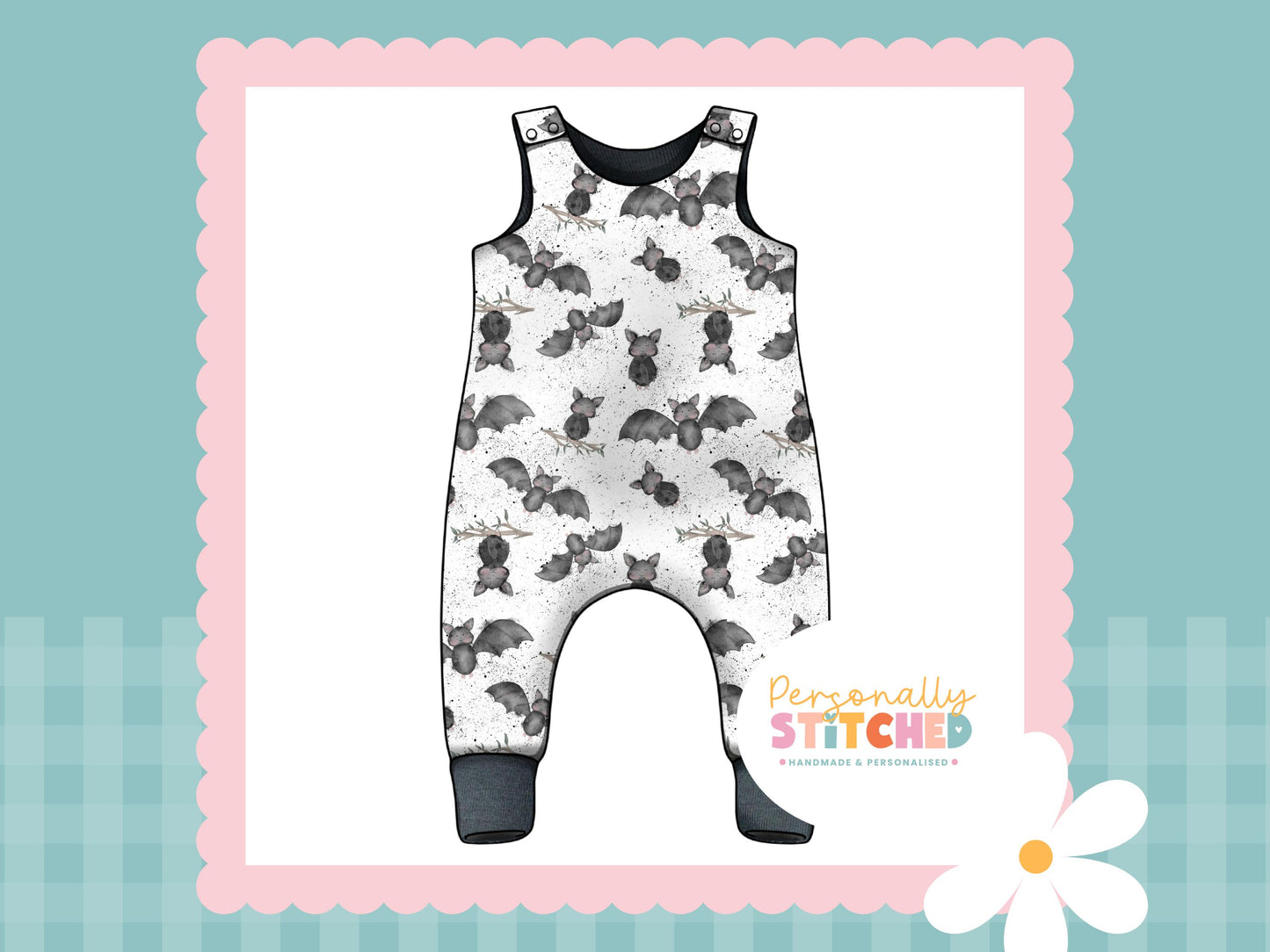 Bats Splats French Terry Romper (Handmade To Order)