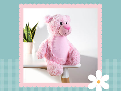 Personalised Pink Tummi Bear | Embroidered