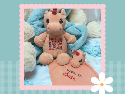 Starflower Pink Unicorn | Official Cubbie Soft Toy | Personalised