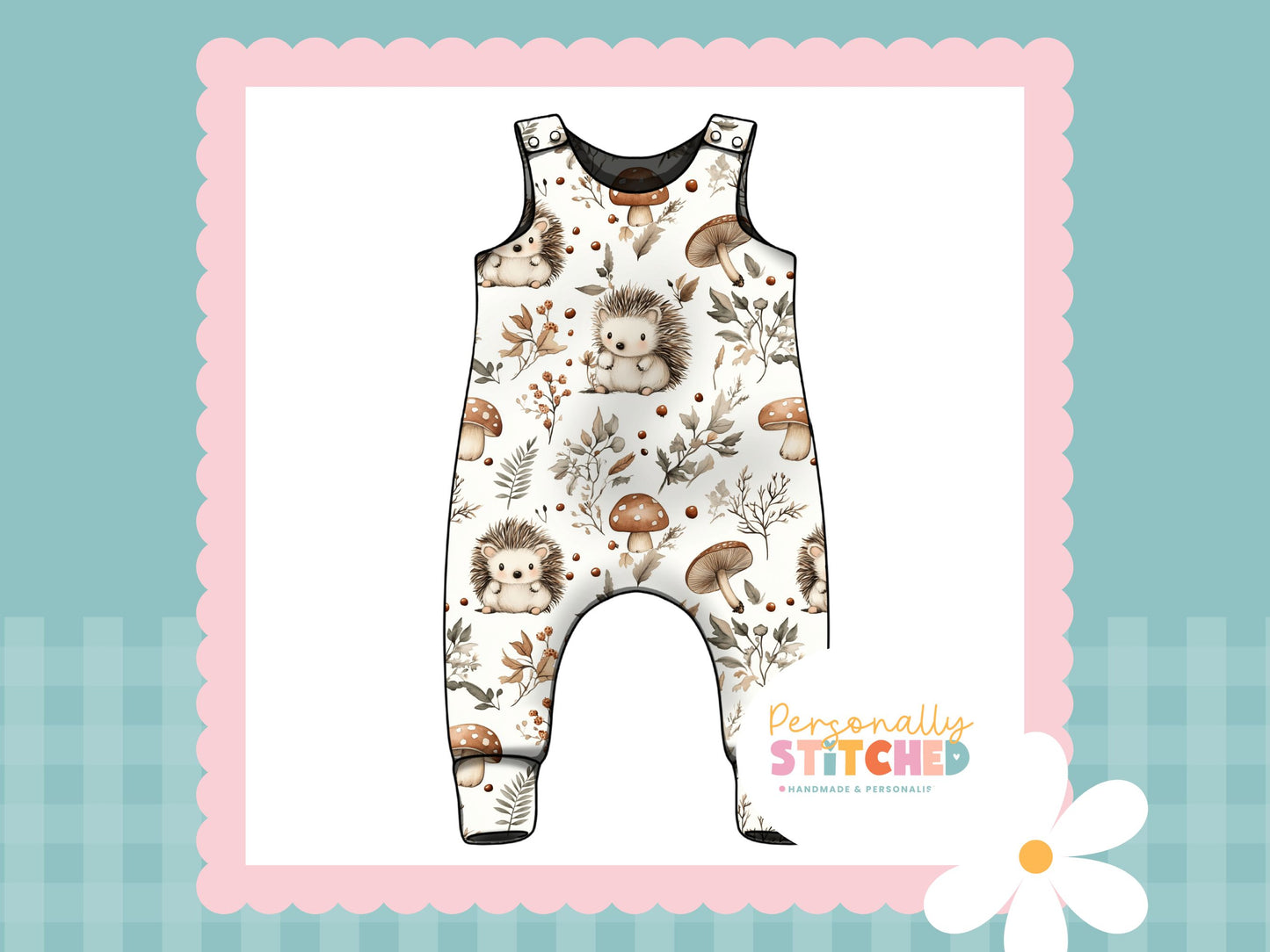 Exclusive Hedgehog Print French Terry Romper