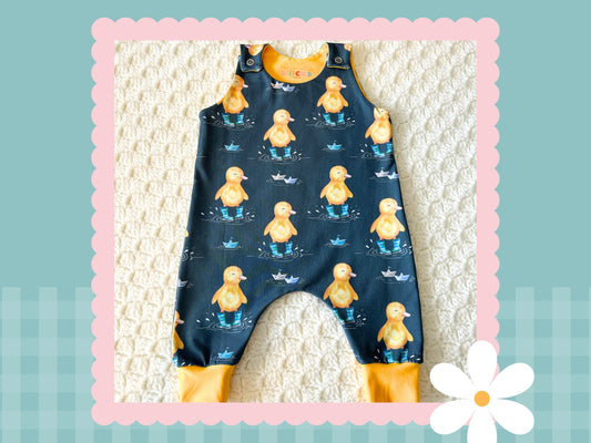 Handmade Buddy Duck Print Playful Romper