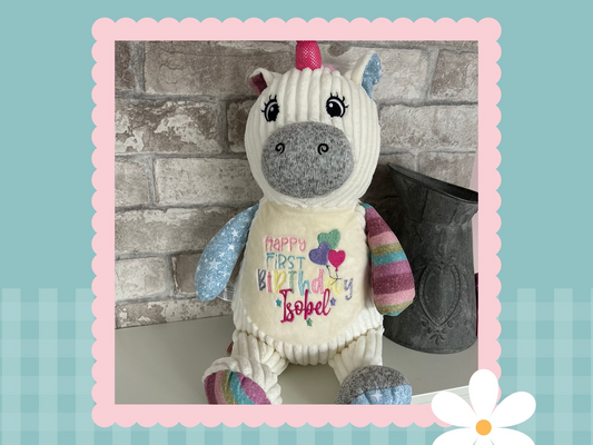 Rainbow Frost Unicorn | Official Cubbie Soft Toy | Personalised