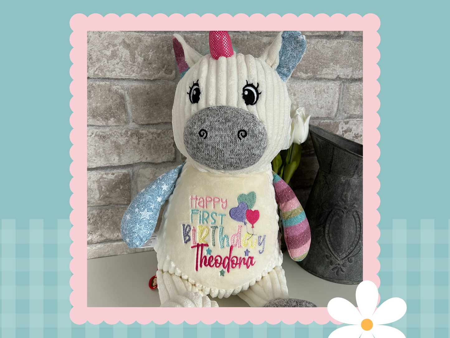 Rainbow Frost Unicorn | Official Cubbie Soft Toy | Personalised