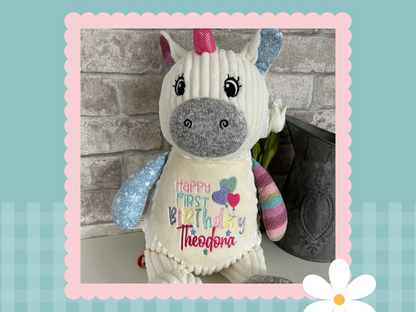Rainbow Frost Unicorn | Official Cubbie Soft Toy | Personalised