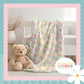 Pastel Check Bunny Print Handmade Baby Blanket