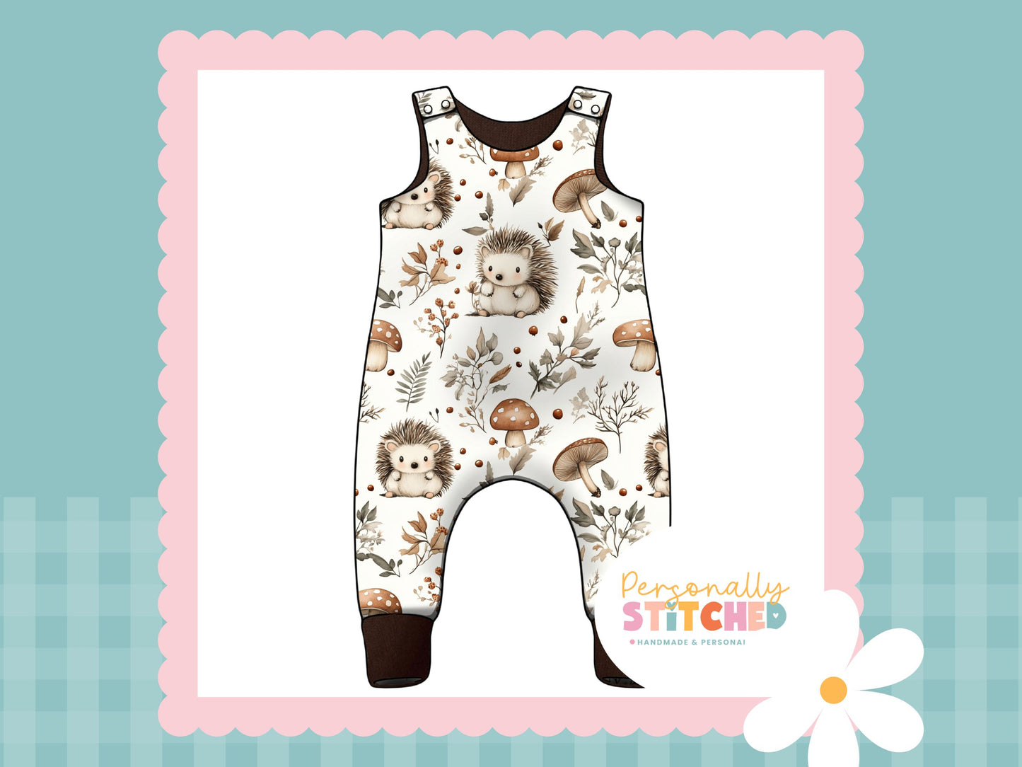 Exclusive Hedgehog Print French Terry Romper