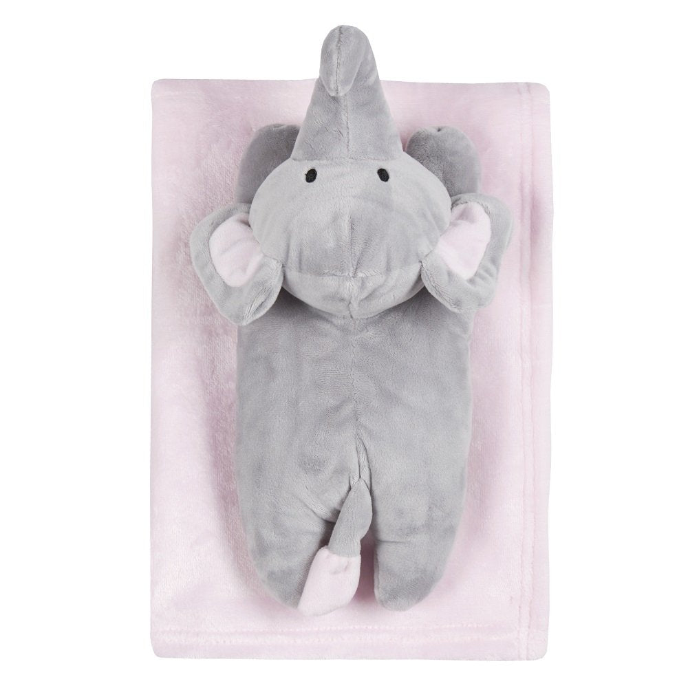 Personalised Plush Blanket With Elephant Toy Embroidered