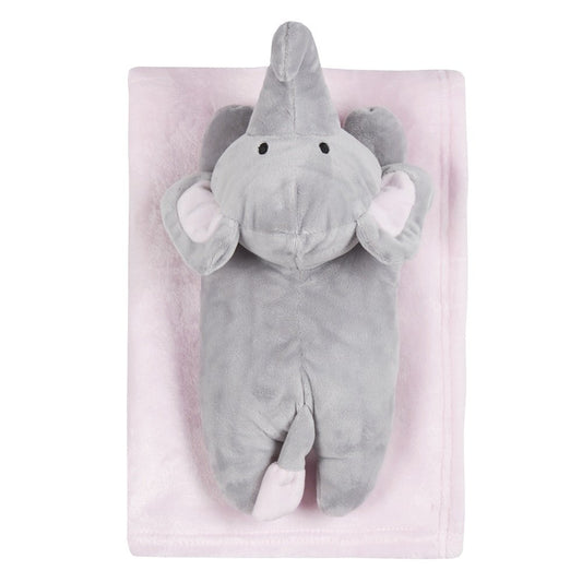 Baby Luxury Plush Blanket With Elephant Plush Toy (Personlaised)