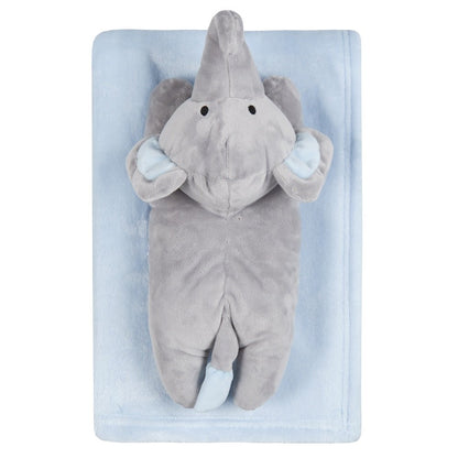Personalised Plush Blanket With Elephant Toy | Embroidered