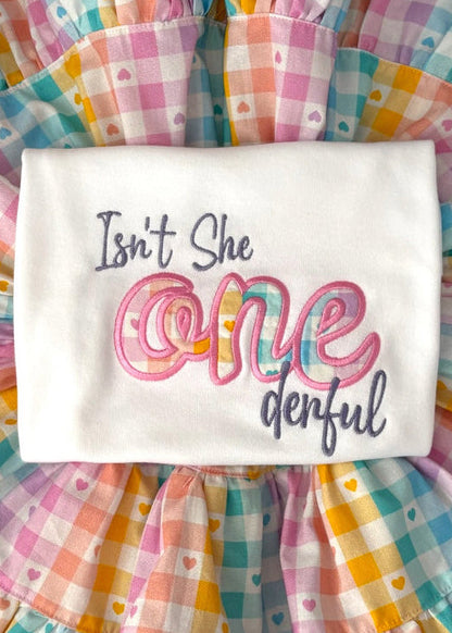Isn't She One-derful Birthday T-Shirt | Embroidered