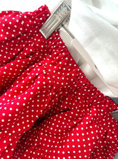 Red Polka Dot | Woven Cotton Preston Skirt