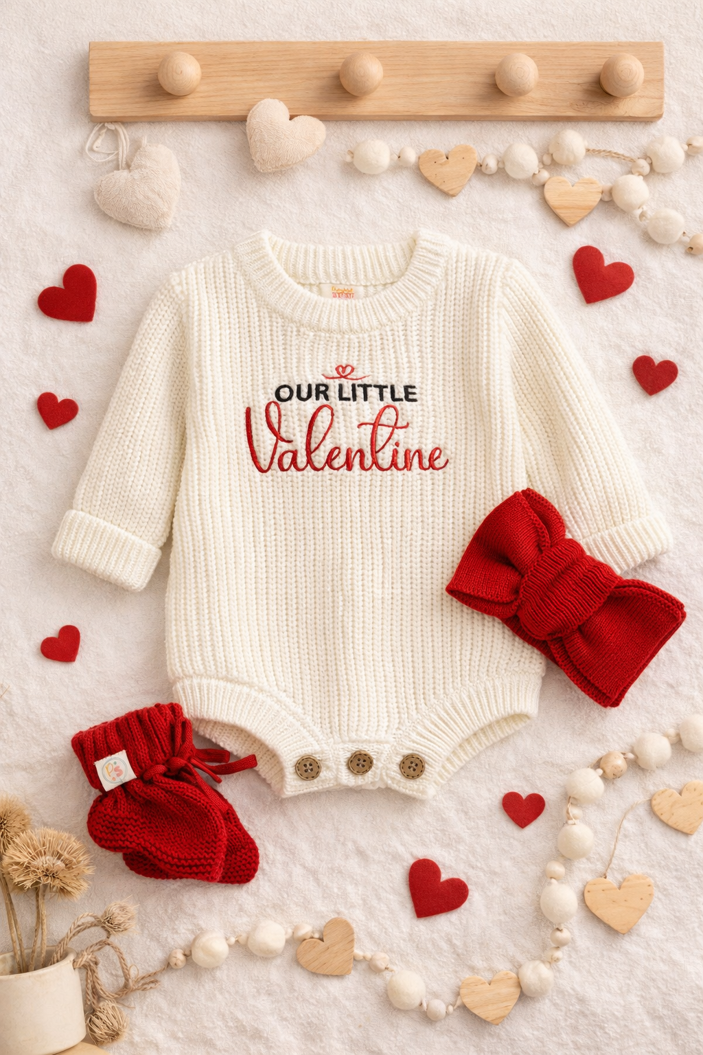 Valentines Design Organic Knit Romper (Romper Only)