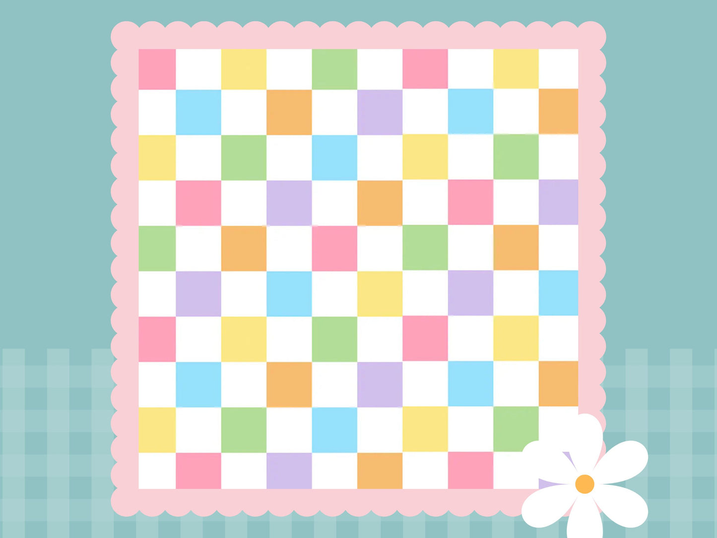 Pastel Checks Print Handmade Baby Blanket