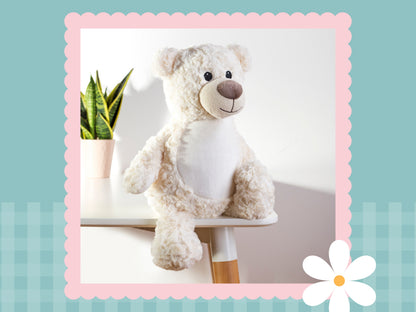 Personalised Cream Tummi Bear | Embroidered