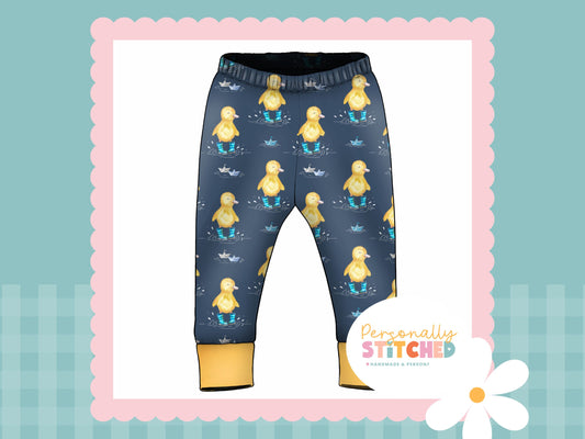 Buddy Duck Print French Terry Cuff Leggings