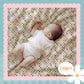 Muted Check Bunny Print Handmade Baby Blanket