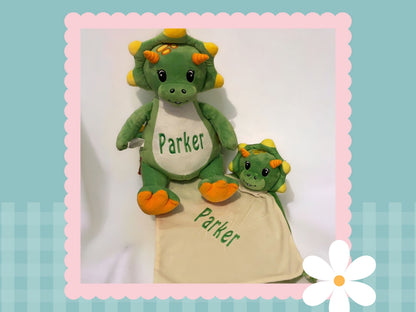 Sir Monty Green Dinosaur | Official Cubbies Soft Toy | Personalised