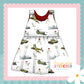 Vintage Military Print French Terry Blossom Dress (Handmade To Order)