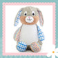 Blue Cheque Sensory Bunny