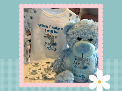 Personalised Blue Tummi Bear | Embroidered