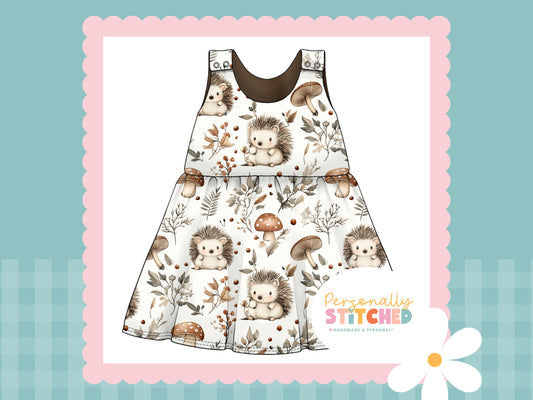 Exclusive Hedgehog Print French Terry Blossom Dress