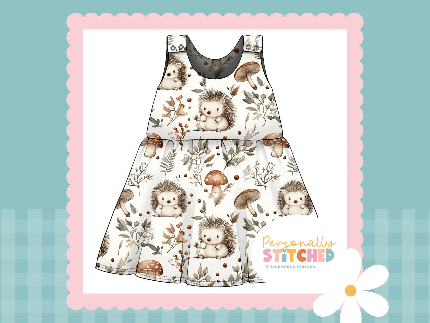 Exclusive Hedgehog Print French Terry Blossom Dress