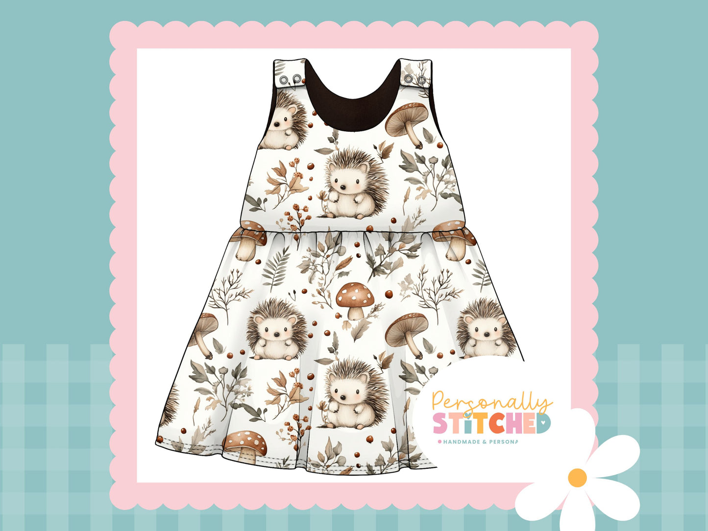 Exclusive Hedgehog Print French Terry Blossom Dress