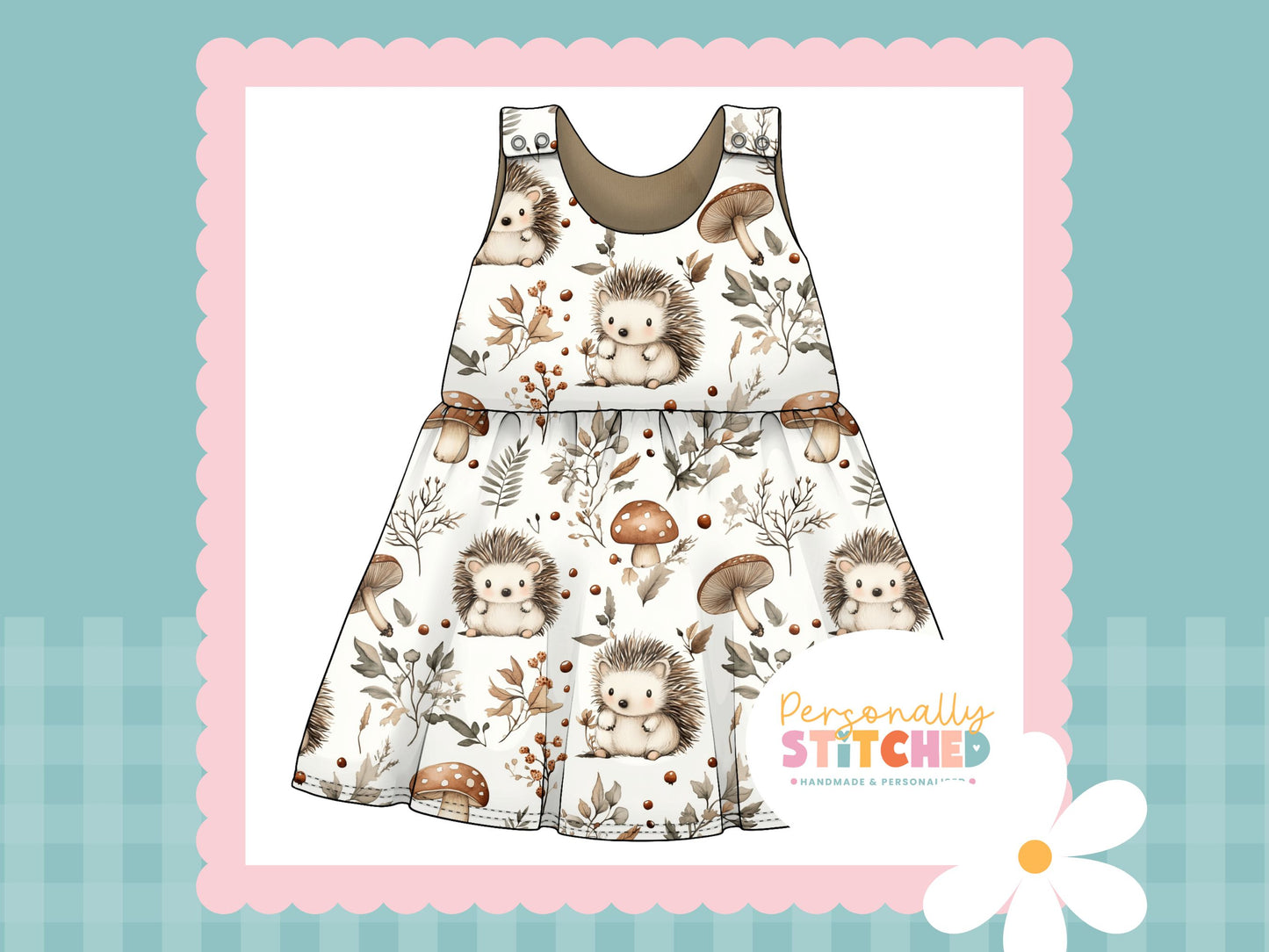 Exclusive Hedgehog Print French Terry Blossom Dress