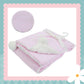 Pink Heart Print Blanket with Pom Pom and optional personalisation